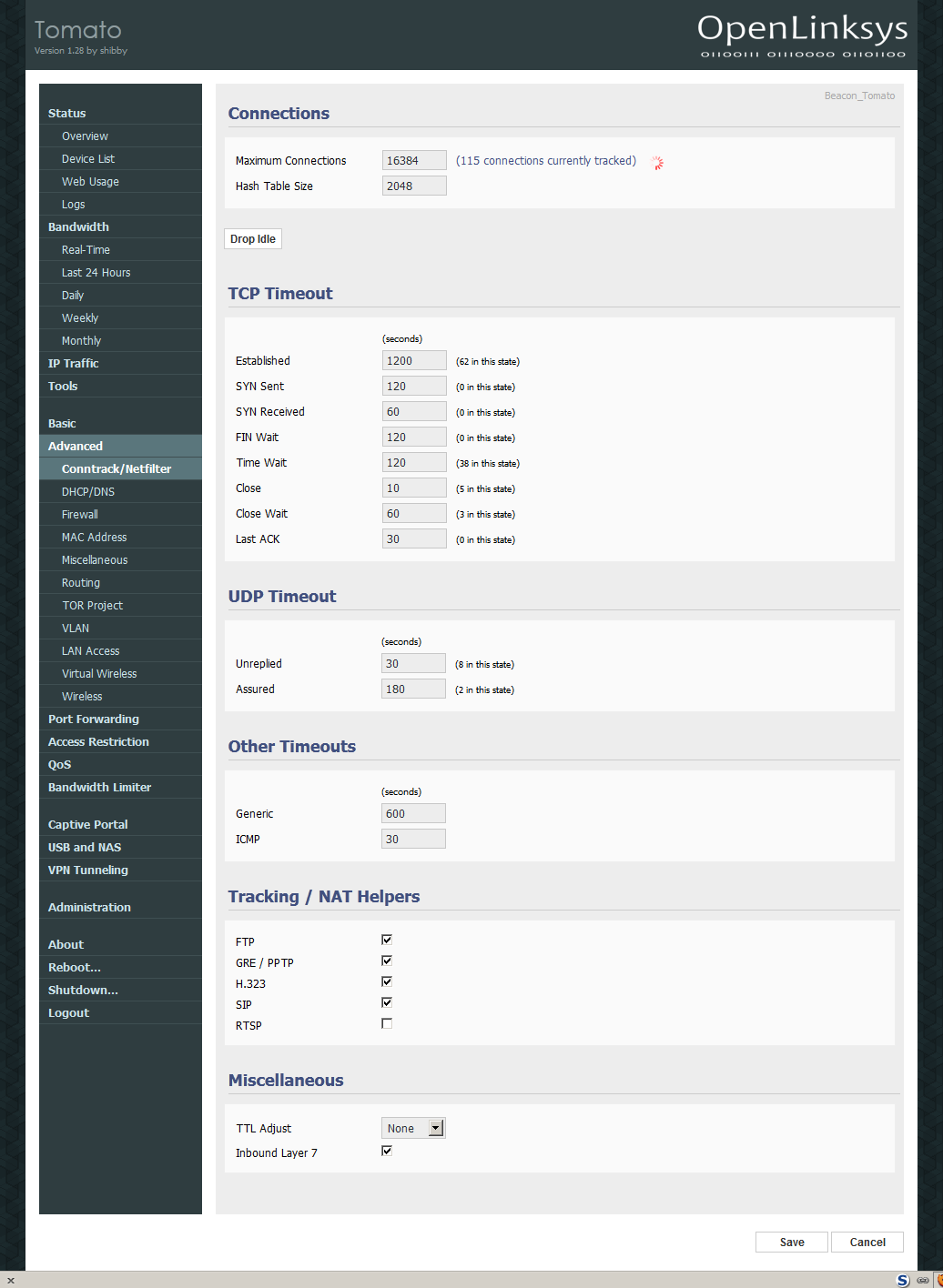 Router Time-out Page