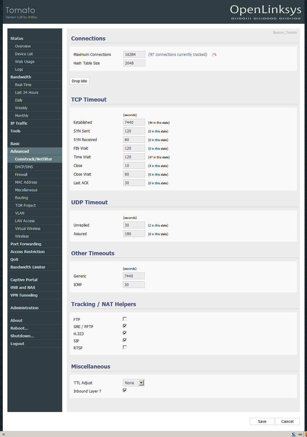 Router Timeout Configurations