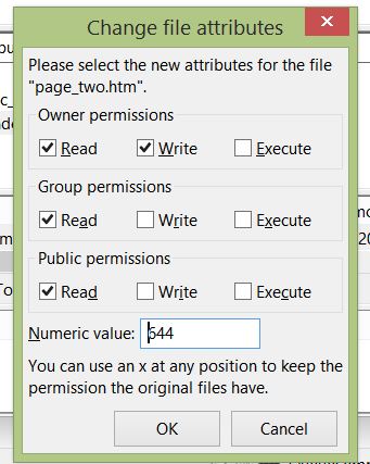 Permissions for 'page_two'