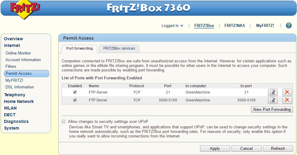 port forwarding in router