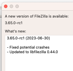 FileZilla update prompt release candidate version.png